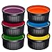 Bruntmor Multi-Color Ceramic Ramekin Baking Set Of 6 | 8 Oz Porcelain Creme Brulee Ramekins Serving Dishes for Pie Dish | Souffle Cups | Charcuterie Cups Accessories