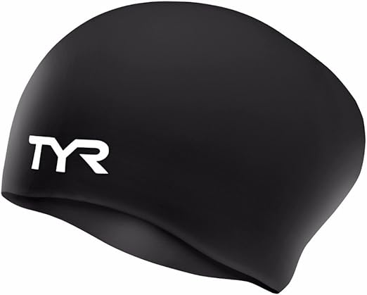 Amazon Com Tyr Long Hair Wrinkle Free Silicone Swim Cap Black