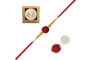 Amba Handicraft Rakhi/Rakhi for Brother/Rudraksha Rakhi/Send rakhi to USA/Rakhi for Brother with Gift Set/Rakhi Bracelet/rakhi for brother and bhabhi/Rakhi Set
