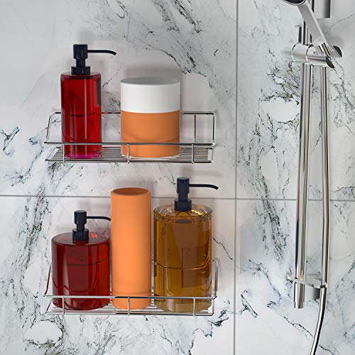 SMARTAKE 4Pack Shower Caddy, Adhesive Bathroom Shelf Wall Mounted, No Drilling Strong Shower