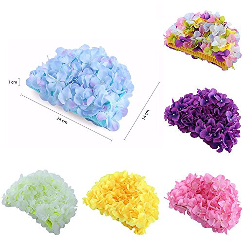 Smartcoco 6 Colors Petal Stylish Swim Cap Hat Bathing Swimming Shower Caps for Women