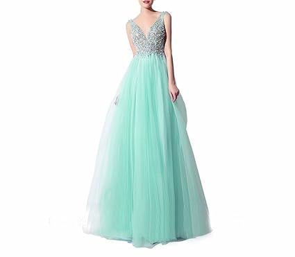 Special Bridal Frauen Chiffon Lange Ballkleider Perlen Abendkleid Backless Party Kleider