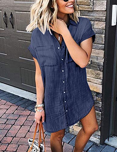 short sleeve blue jean dress