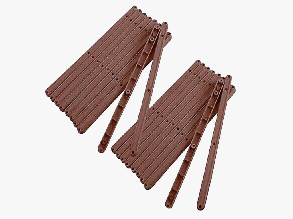 Home Fittings Plastic Cabinet Drawer Rails, Cabinet Runners Slide 295mm with Screws for Furniture, Draw Runners Replacement Fix Kitchen Cupboard Rails - Brown (5 Pairs)