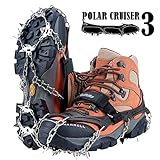 Uelfbaby 19 Teeth Micro spikes Footwear Ice Traction System Safe Protect for Walking, Jogging, or Hiking on Snow and Ice(19 Spikes/ Black)