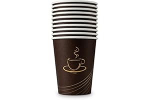 (8 oz 1000 Count) Hot Paper Cups – Insulated Disposable Coffee Cups for Hot Drinks, Ideal for Cafes, Events, Breakrooms & Tak