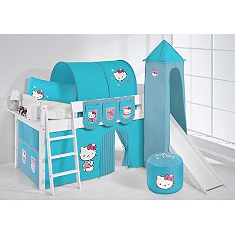 Cabin Bed Solid Hello Kitty Turquoise Slide Set Children S Loft
