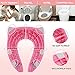 Firares Upgrade Folding Large Non Slip Silicone Pads Travel Portable Reusable Toilet Potty Training Seat Covers Liners with Carry Bag for Babies, Toddlers and Kids, Pink