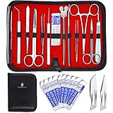 20 Pcs Advanced Biology Lab Anatomy Medical Student Dissecting Dissection Kit Set With Scalpel Knife Handle Blades