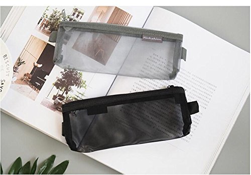 Shuxy 3 Pieces Zipper File Bags Organizer Mesh Zipper Pencil Case Storage Travel Holder Transparent Multipurpose Jewelry Candy Cosmetic Toiletry Stationary Pen Pencil Makeup Bag (Medium)