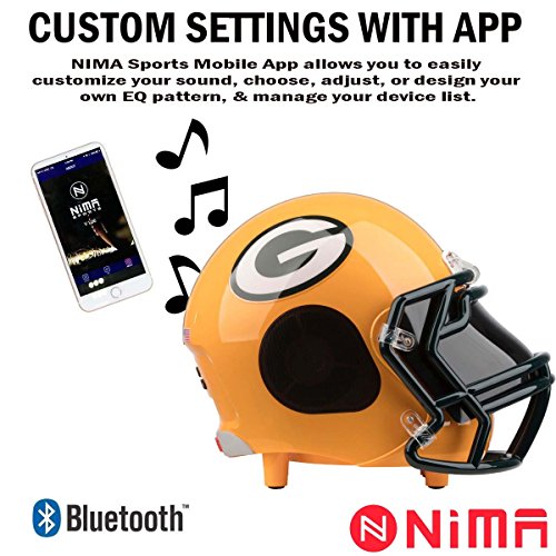 NIMA Portable Bluetooth Speaker, [Officially Licensed by NFL] NFL Football Helmet Stereo Speaker with Built-in-Mic, Hands-free Call, AUX, Built-in-Subwoofer, HD Sound and Bass - Green Bay Packers - Thumbnail 2