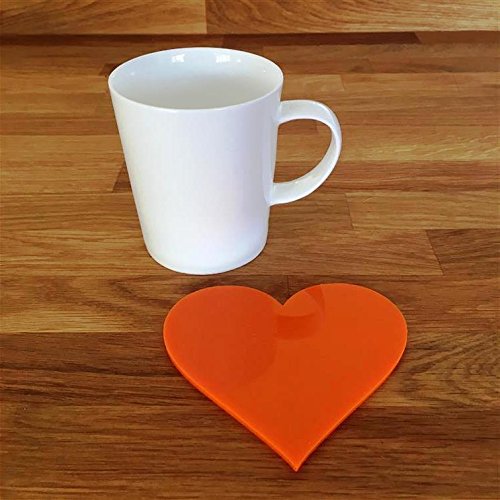 Super Cool Creations Coasters - Heart Shaped - Orange - 8 Set
