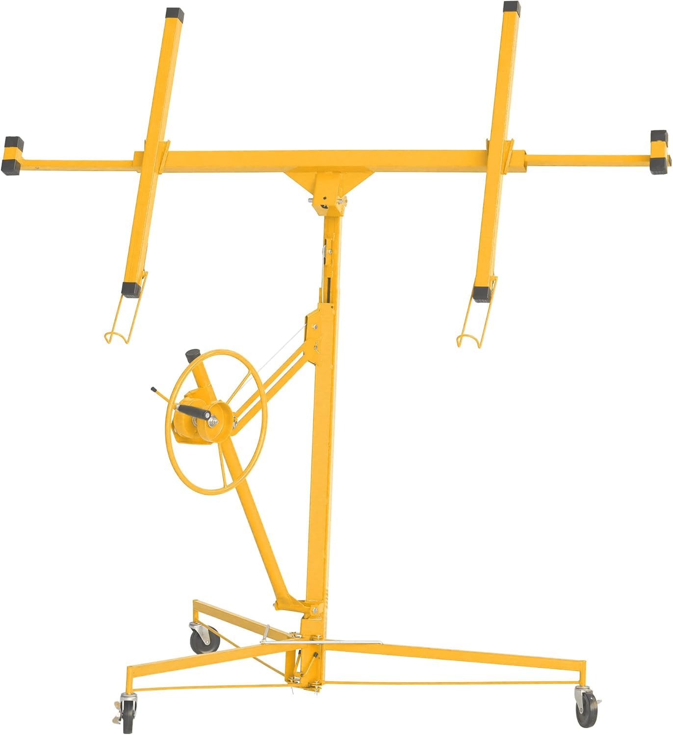 Photo 1 of *black*Elevon 11FT Drywall Lift Panel Hoist Jack Lifter, 150LBS Heavy Duty Sheetrock Lift, Rolling Caster Wheels, Lockable Construction Tools, Adjustable Telescopic Arm, Yellow