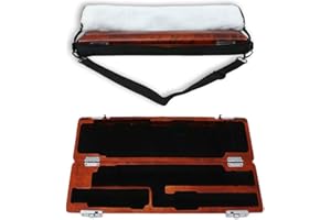 ModouString Flute Case Cover Bag with Adjustable Strap flute Storage Box with Velvet Inside Solid wood Durable Lightweight (17 hole,red)