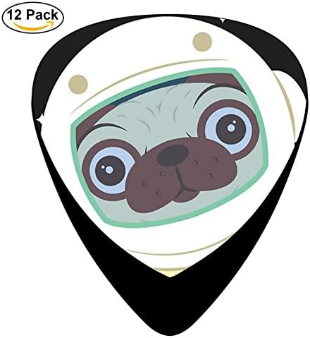 Gufun Guitar Picks Spaceman Dog Custom Three Size Electric Celluloid Plectrums (12-Pack)