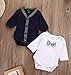 Baby Boys 2pcs Gentleman Bodysuit Bowtie Romper Overalls Newborn Clothes (0-3M, Gentleman)