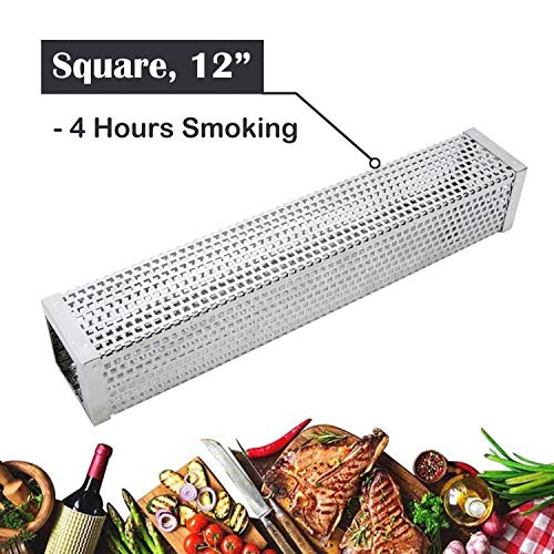 theBlueStone 2-Pack Combo (12" + 6") Pellet Smoker Tube 304 Stainless Steel - Fit for Any Grill or Smokers - Hot or Cold Smoking for Meat, Beef, Chicken, Turkey, Pork, Fish, Veggies and Cheese