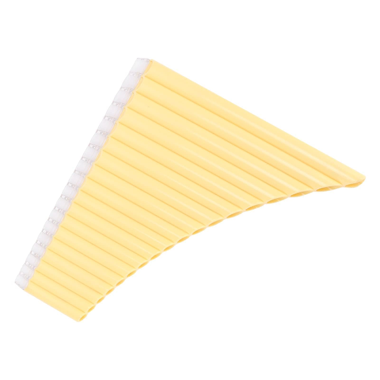 16 18 Pipes Optional Pan Flute, Pan Flute C Key with Cardboard Carrying Bag for Children Adults Beginners Teaching Staff(Yellow)