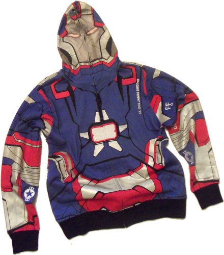 Iron Patriot Costume -- Iron Man 3 Movie Hoodie Zipper-Fleece Sweatshirt
