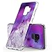 Mueral Compatible/Replacement Protective Case Samsung Galaxy S9 - Purple/Lavender Marble Geode Design
