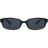 HJSTES Retro Polarized Rectangle Sunglasses for Women Men Vintage 90s Narrow Frame Sun Glasses UV400 Protection