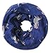 Lina & Lily Unicorns Print Women's Girls Infinity Scarf Lightweight (Navy Blue)