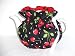 2 Cup Pretty Cherries on Black Reversible Tea Pot Cozy