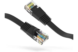 6ft (1.8M) Cat6 Flat Ethernet Cable 6 Feet (1.8 Meters) Gigabit Lan Network Cable RJ45 High Speed Patch Cord for Xbox, PS4, P