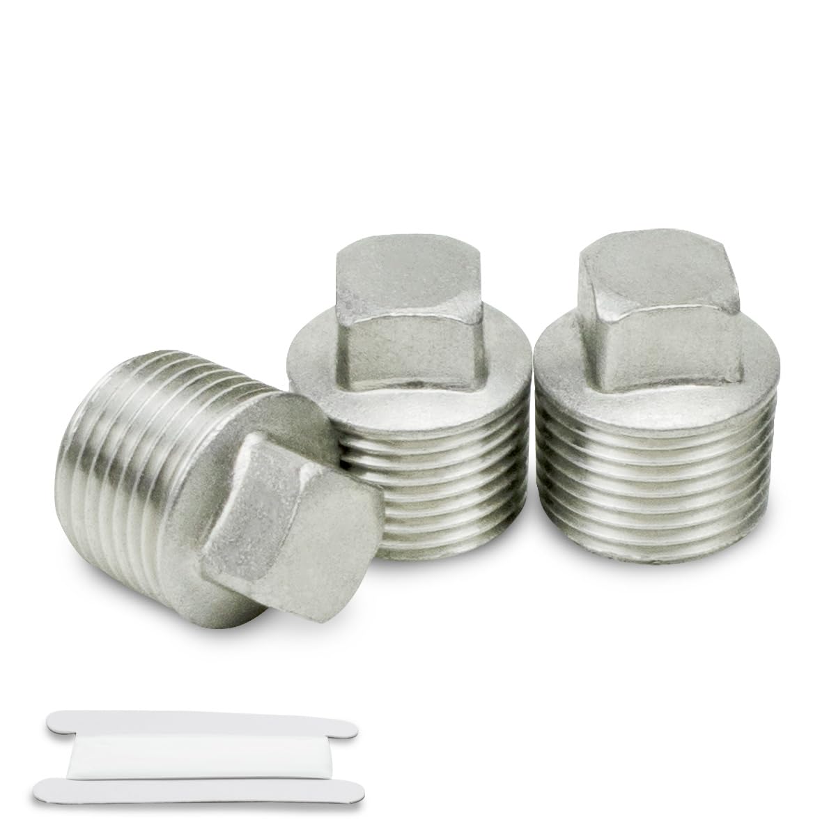 Bwintech 3 Pcs 1/4" Male BSP Stainless Steel 304 Male Cap Hex Socket Pipe Plug Fittings Connector for Pipe Connecting Conversion