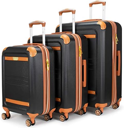 19V69 Italia Vintage 3 Piece Expandable Hard Spinner Luggage Set