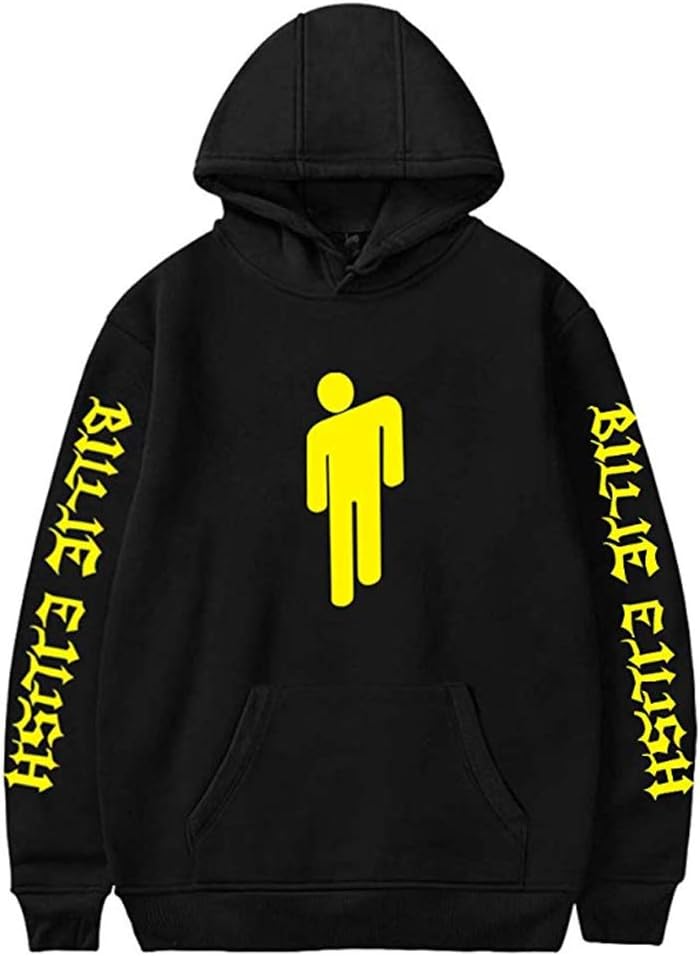 Fushimuma Unisex Billie Eilish Printed Casual Pullover Hoodie Sweatershirt for Music Fans
