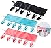 TamBee Travel Hangers Foldable for Suitcase Clothespin Travel Portable Folding Clothes Drying Hanger with 6 Clips Pack of 3 (Black, Red, Rose red)