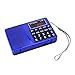 LCJ Portable FM AM Shortwave Multiband Radio Receiver with Micro TF Card and USB Driver MP3 Player USB Charging Cable 1000MAH Rechargeable Li-ion Battery (L-258-Blue)