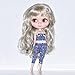 Jili Online Trendy Handmade Causal Doll Flower Printed Suspender Pants for 12'' Blythe Doll Dress Up Accessories