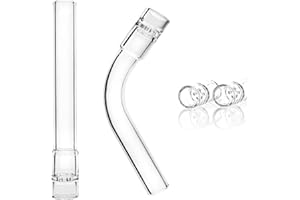2 pcs Solo Glass Tube Stem Set -110mm Straight & Curved for Steam Chemistry, Air Drying, and Lab Applications