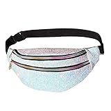 ICOSY Fanny Pack Women Waist Pack Glitter Crossbody Bags Shiny Waist Pack Cute Fashion Fanny Packs Women Travel Waist Packs Girls Outdoor Shopping Sports Party Bags