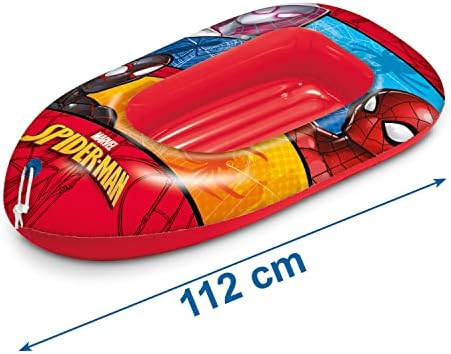 Toys - Spiderman Boat - Canotto con base gonfiabile, Gommone per Bambini, Misura 112 cm - PVC Termosaldato Resistente - 16930