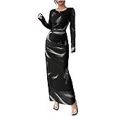 Milumia Women's Tie Dye Long Sleeve Maxi Dress Mesh Ruched Bodycon Long Wedding Guest Cocktail Party Dress
