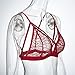 GOTD Women Sexy Lingerie Floral Sheer Lace Bra Top Seamless Bralette Cup (XL, Red)