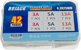 BOJACK 42Pcs BS1362 Ceramic Tube Cartridge Fuses 3A 5A 13A 240V 6.3x25mm view 2