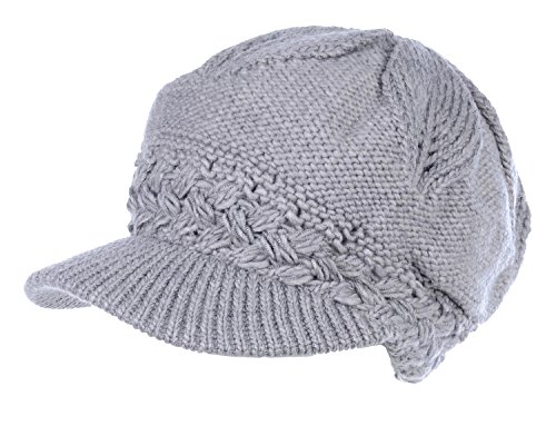 BYOS Womens Winter Warm Fleece Lined Knitted Beret Beanie Hat