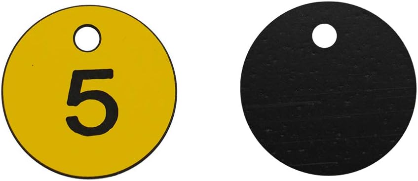 Plastic ID Number Tags, Yellow, 1-200, by Engraved Number with Key Rings - Image 4