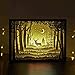 Papercut Light Boxes, Night Light Lamp of Creative Light Paintings - The Deer in The Deep Forest at Night (White)