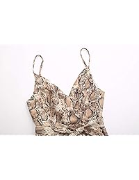 MEI NAN - Mini vestido sin mangas para mujer, cuello en V, con cinturón