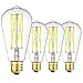 LEOOLS Dimmable E26 LED Filament Light Bulbs, 100 Watt Equivalent,5000K Daylight White,Classic Clear Glass Edison Style Vintage LED Light Bulbs,4 Pack