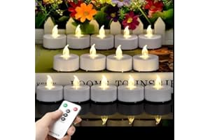 HANZIM Tea Light Candles with Remote Control,Flickering Flameless LED Candle,Long Lasting 400+Hours,Battery Operated with Timer for Home Decoration Seasonal &Festival Celebration WarmWhite (5pcs)