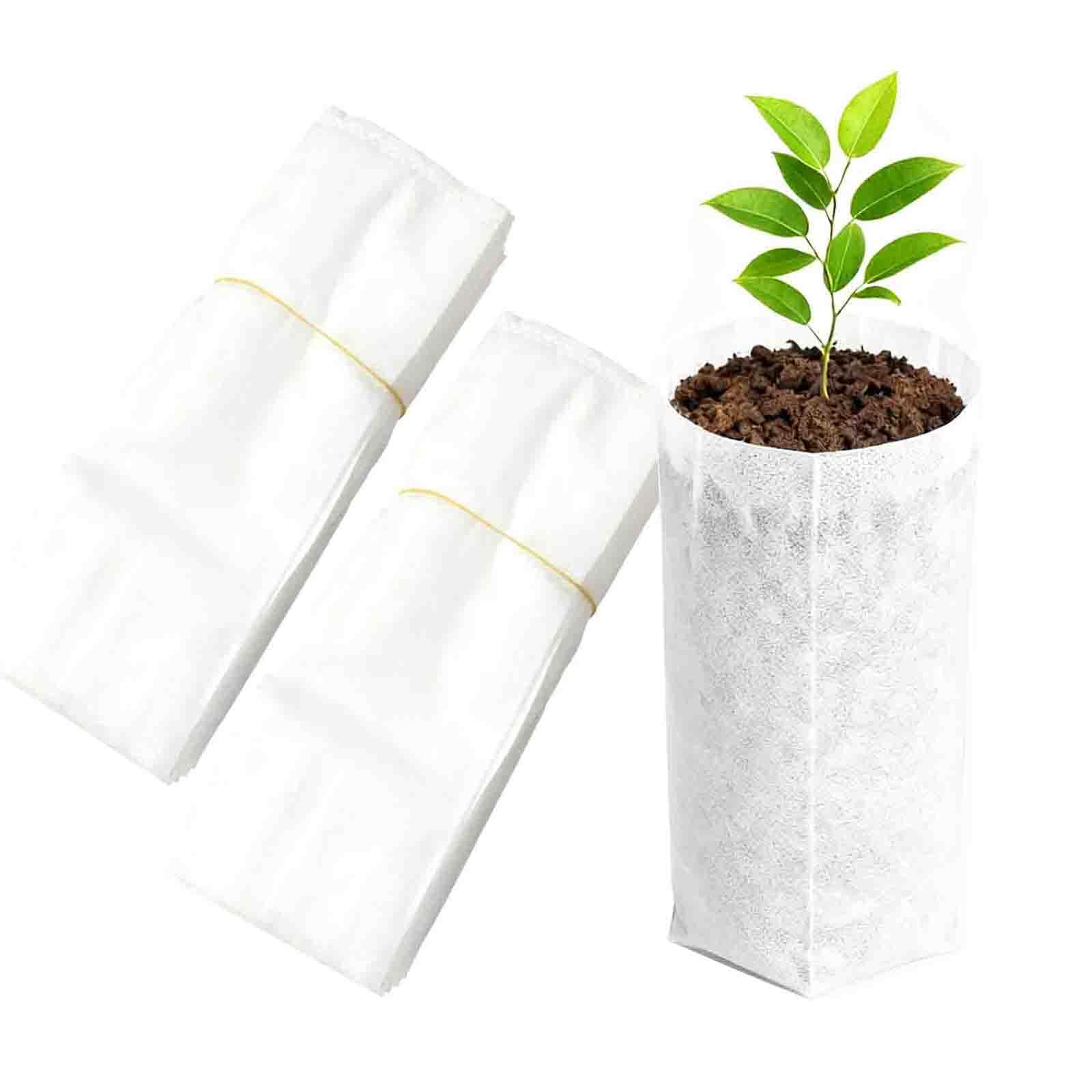 Photo 1 of 100Pcs Biodegradable Nursery Grow Bags, Non-Woven Fabric Plant Pots for Seedlings - 10.24x7.87 Inches, Breathable & Drainage Design, Ideal for Vegetables, Flowers, Fruits, and Trees