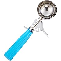 Portion Scoop - #16 (2 oz) - Disher, Cookie Scoop, Food Scoop - Portion Control - 18/8 Stainless Steel, Blue Handle