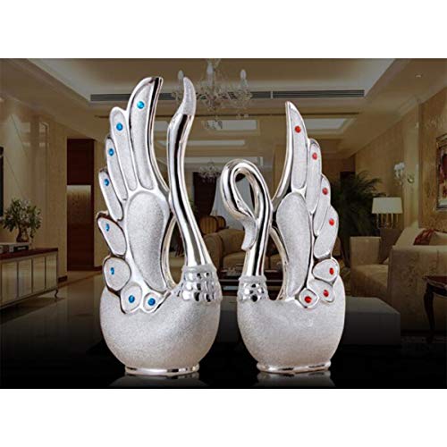 Tongboshi Home Decoration, Jingdezhen Ceramic Jewelry Crafts, Home Living Room TV Cabinet Decorations, Porch Wine Rack Wine Cabinet Office Home, Bookshelf Decoration, Wedding Gifts, swan Suit - Thumbnail 3