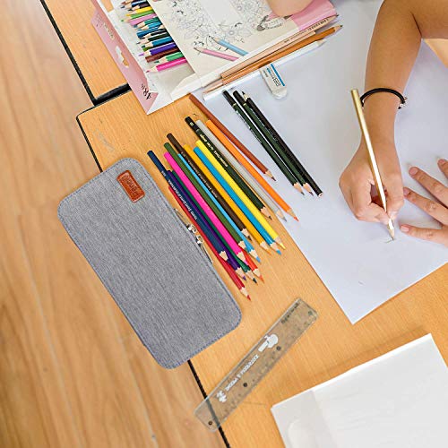 Pen Pencil Case with Double Zippers Big Capacity Pencil Pouch Durable Stationery for School Office Travel